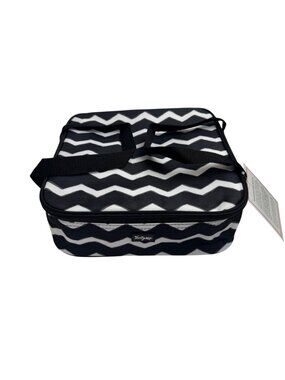Thirty One NEW Black Chevron Perfect Potluck Set Square Party Thermals 11inx11in